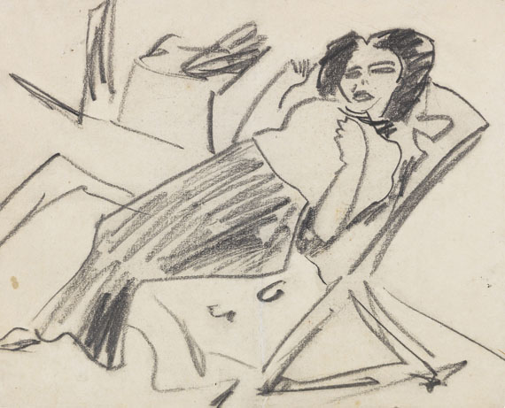Kirchner, Ernst Ludwig - Charcoal drawing