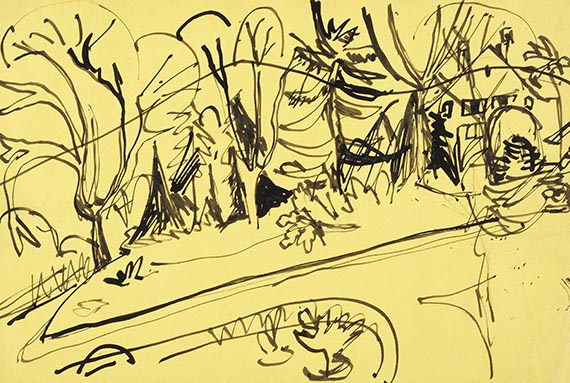 Ernst Ludwig Kirchner - Pen and India ink drawing