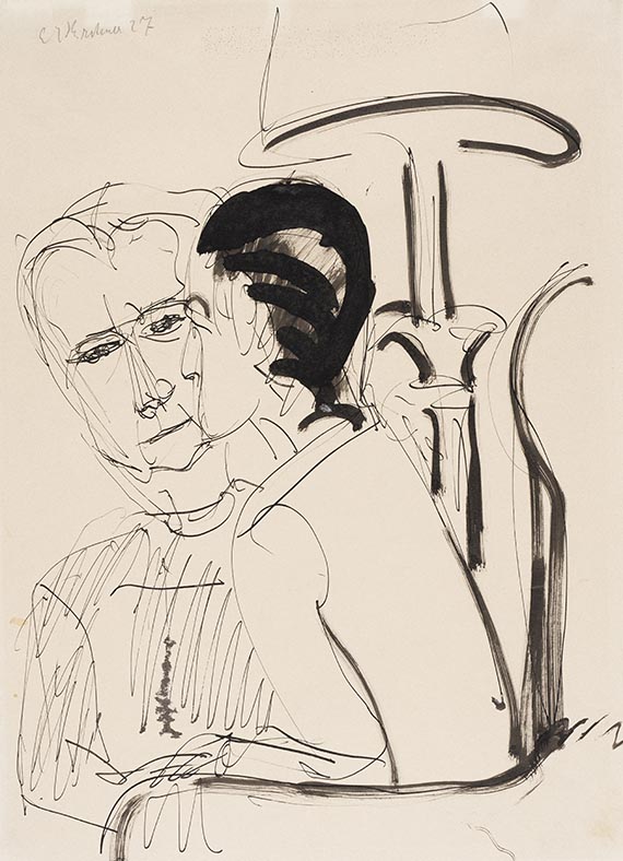 Kirchner, Ernst Ludwig - Brush and India ink drawing